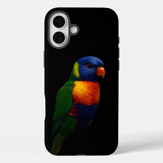 Coques Case-Mate iPhone Perroquet Loriquet Black 4 Luxe iPhone 16 Plus (Verso)
