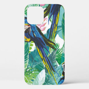 Case-Mate iPhone Case perroquets colorés et fleurs exotiques