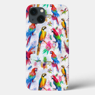 iPhone 13 Case Perroquets de style aquarelle