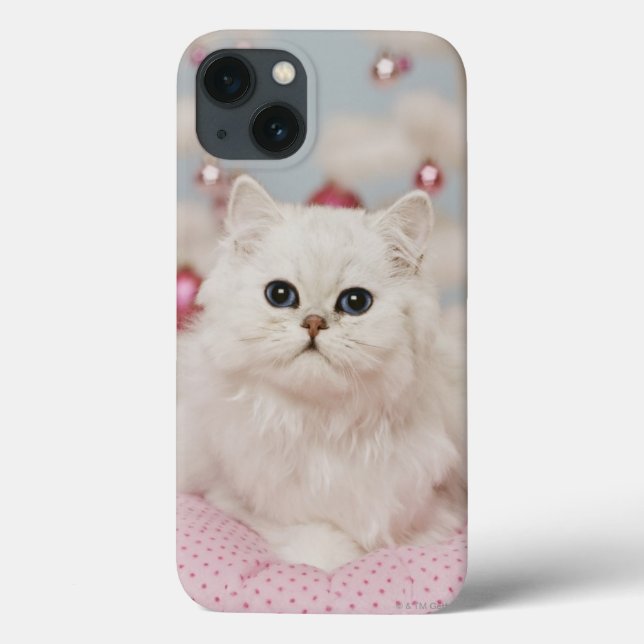 Coques Case-Mate iPhone Persian cat sitting on pink pillow (Verso)