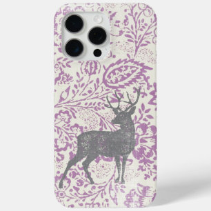 Coque iPhone 15 Pro Max Personalisé Cerf Vintage Floral géométrique
