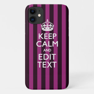 Coque iPhone 11 Personalisé KEEP CALM Votre texte sur Pink Fuchsia