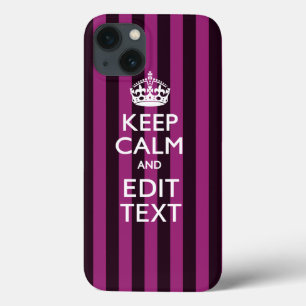Etui iPhone 13 Personalisé KEEP CALM Votre texte sur Pink Fuchsia
