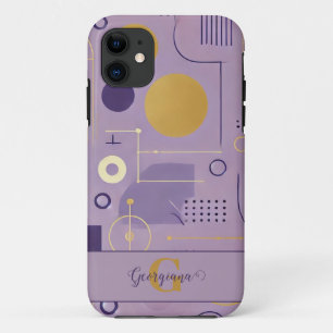 Case-Mate iPhone Case Personalisé Purple & Or Scandinave Minimaliste