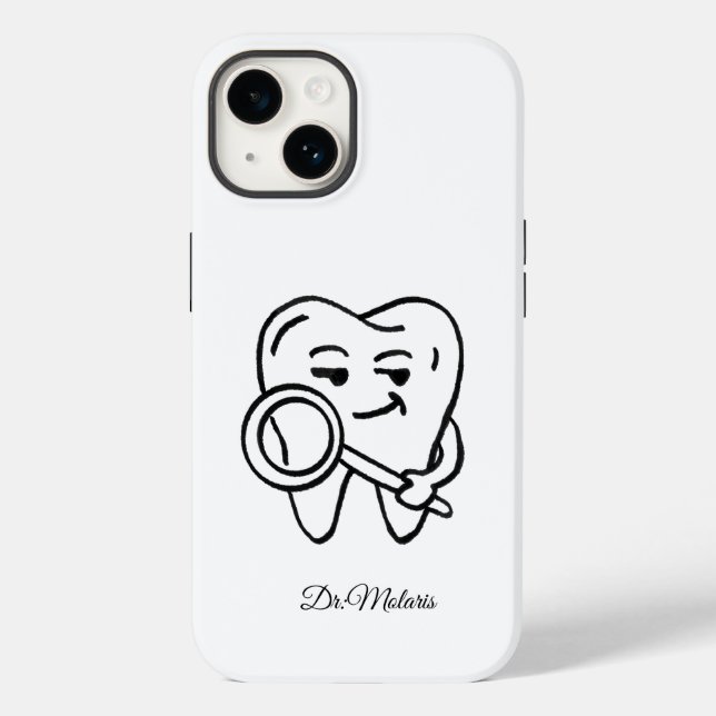 Coques Case-Mate iPhone Personalize Funny Dentist Cartoon Tooth Phone Case (Verso)