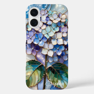Coque Pour iPhone 16 Personalized Blue Hydrangea Phone Case Floral