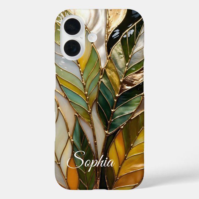 Coques Case-Mate iPhone Personalized Botanical Leaves Phone Case (Verso)