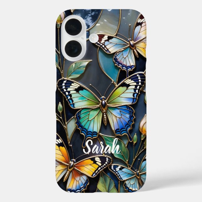 Coques Case-Mate iPhone Personalized Butterfly Phone Case Stained Glass (Verso)