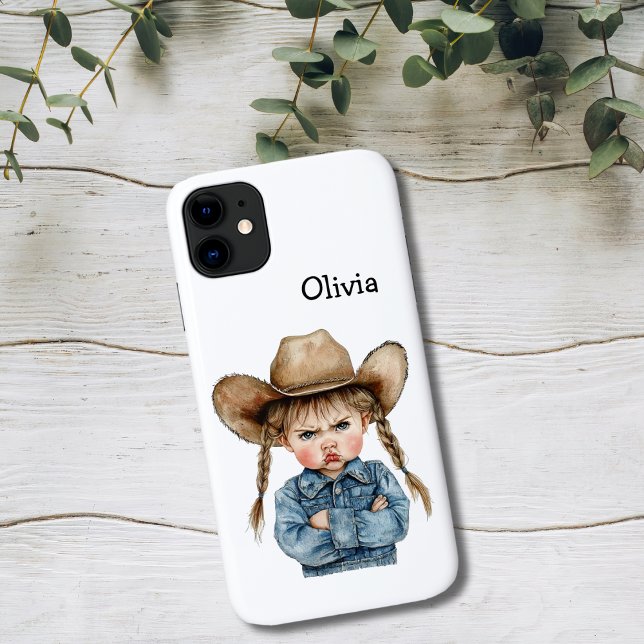 Coques Case-Mate iPhone Personalized Grumpy Cowgirl in Denim Jacket (Créateur téléchargé)