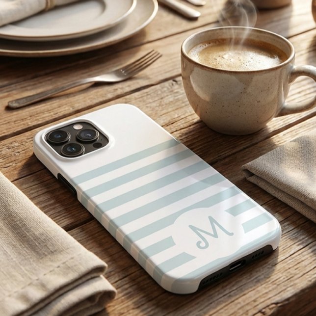 Coques Case-Mate iPhone Personalized Monogram Minimal Striped Modern Desig (Créateur téléchargé)