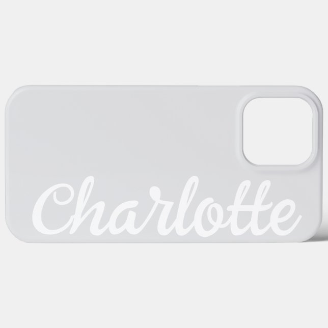 Coques Case-Mate iPhone Personalized Name Stylish Modern Minimal LightGrey (Verso (horizontal))