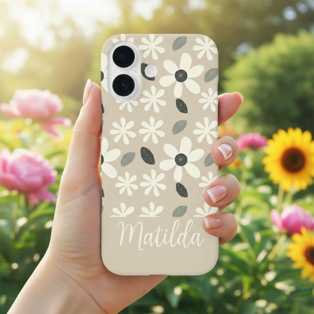 Coques Case-Mate iPhone Personalized neutral color daisy  (Créateur téléchargé)