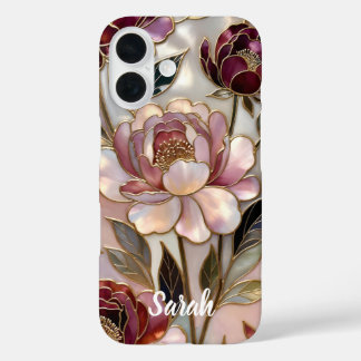 Coque Pour iPhone 16 Personalized Peony Phone Case Blush Gold Floral