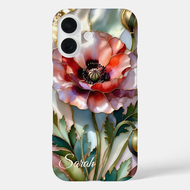 Coques Case-Mate iPhone Personalized Poppy Flower Phone Case Floral (Verso)