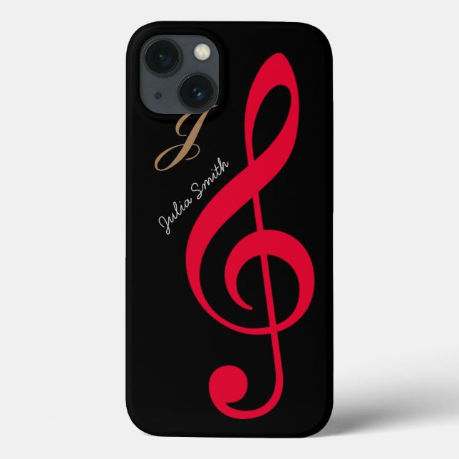 Coques Case-Mate iPhone personalized red treble clef musif (Verso)