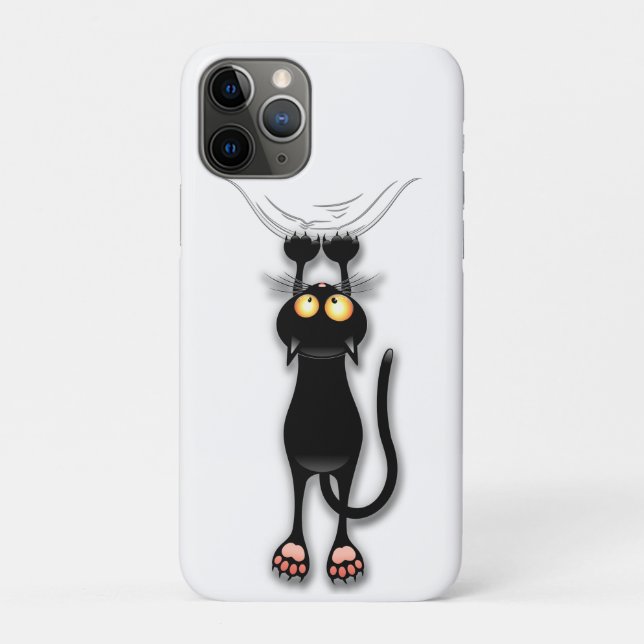 Coques Case-Mate iPhone Personnage de chat drôle grattant le tissu (Dos)