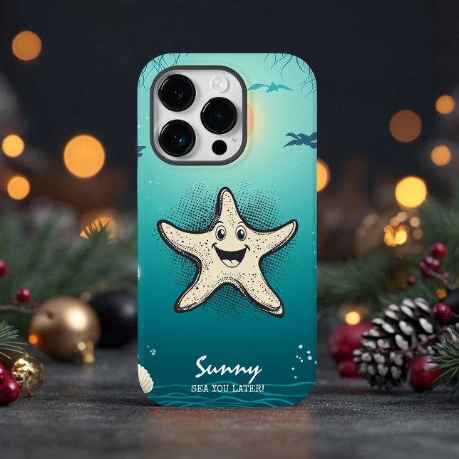 Coques Case-Mate iPhone Personnage Étoile de Mer Dessin Animé Rétro (Créateur téléchargé)