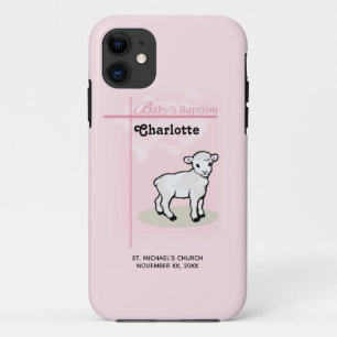 Coque Case-Mate Pour iPhone Personnalisable, Baptême, Rose, Fille, Agneau