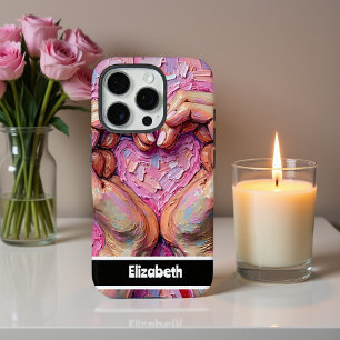 Coque iPhone 16 Pro Personnalisation de la conception de coeur peinte