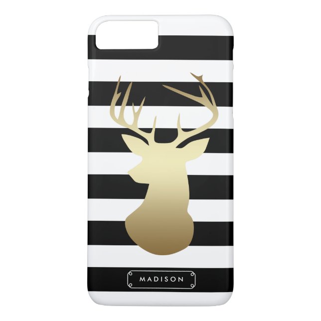 Coques Case-Mate iPhone Personnalisation des bandes noires et blanches de  (Dos)