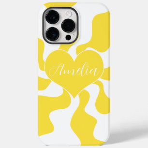 Coque Case-Mate iPhone Personnalisation du coeur - Citron jaune et blanc