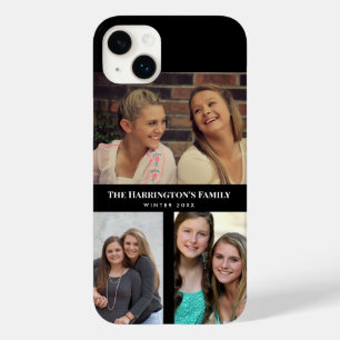 Coque Case-Mate iPhone Personnalisé 3 sections Famille Photo Collage Blac