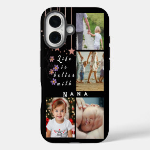 Coque Pour iPhone 16 Personnalisé 4 Photo Collage La vie est meilleure