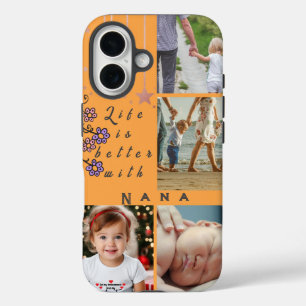 Coque Pour iPhone 16 Personnalisé 4 Photo Collage La vie est meilleure 