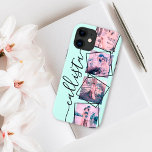 Case-Mate iPhone Case Personnalisé 4 Photo manuscrite Monogramme Nom Cou<br><div class="desc">Ce coque romantique, cool et moderne conviendra à tous ceux qui souhaitent porter avec eux leur être cher. Il comprend quatre photos personnalisables. En plus des photos sont noir, encadrés de cadres torsadés pour une touche unique et contemporaine. Il affiche également un nom monogramme au-dessus d'un simple arrière - plan...</div>