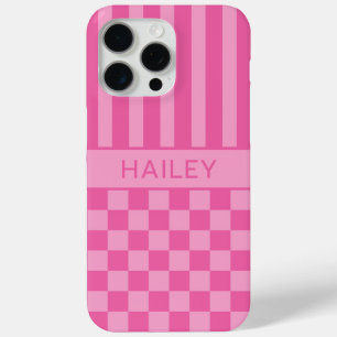 Coque Case-Mate iPhone Personnalisé à rayures à carreaux roses