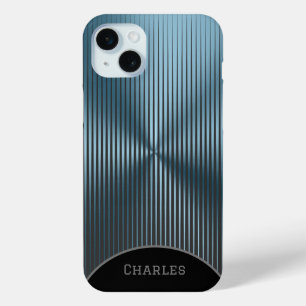 Coque Case-Mate iPhone Personnalisé Aqua Blue Métallisé et Noir