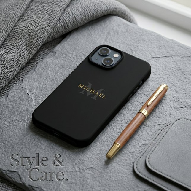 Coques Case-Mate iPhone Personnalisé avec nom et initiale (Personalized with Name & Initial Case-Mate iPhone Case)