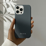 Coque iPhone 16 Pro "Personnalisé Bleu Charbon Personnalisé<br><div class="desc">Ajoutez une touche d'élégance à votre quotidien grâce à ce coque iphone bleu charbon personnalisé. Doté d'un arrière - plan doux et élégant et de votre nom personnalisé en police chic, ce boîtier téléphonique est parfait pour présenter votre style unique. Conçu pour la beauté et la durabilité, il offre une...</div>