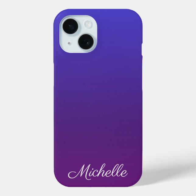 Coques Case-Mate iPhone Personnalisé bleu et violet ombre (Verso)