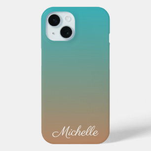 Coque Case-Mate iPhone Personnalisé brun et bleu ombre