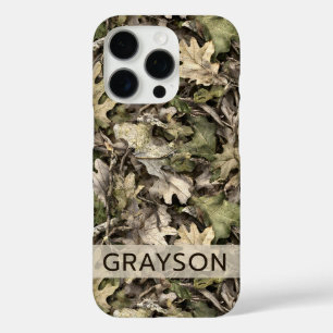 Coque iPhone 16 Pro Personnalisé Camouflage Feuilles
