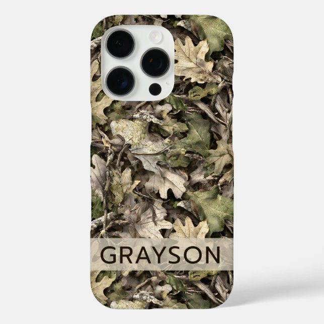 Coques Case-Mate iPhone Personnalisé Camouflage Feuilles (Verso)