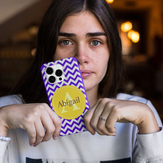 Coque Case-Mate iPhone Personnalisé Chevron Lavande Lilac Jaune