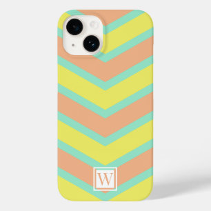 Coque Case-Mate iPhone Personnalisé Chevron Monogram Soft Orange Yellow C