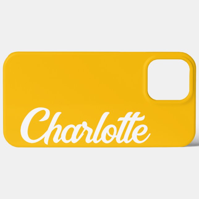 Coques Case-Mate iPhone Personnalisé Classic Élégant Monogramme Jaune (Verso (horizontal))