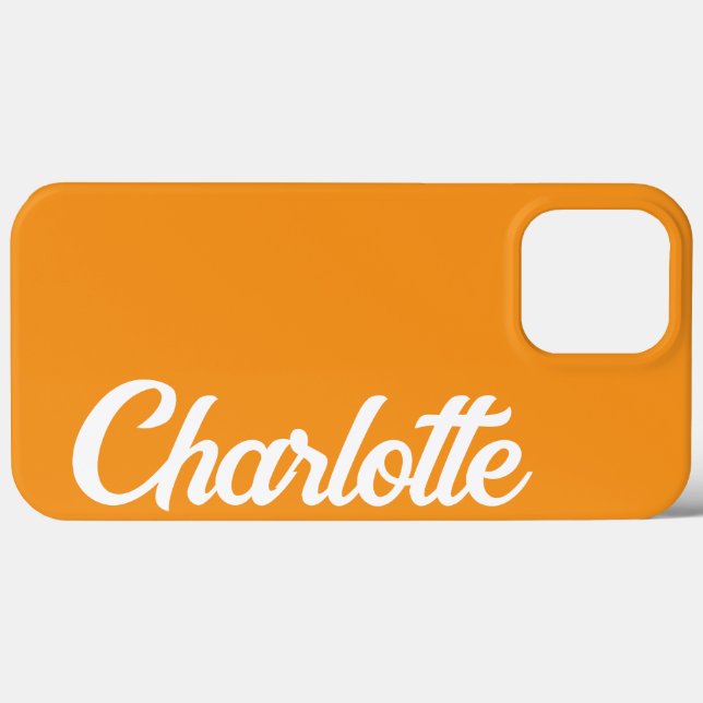 Coques Case-Mate iPhone Personnalisé Classic Élégant Monogramme Orange (Verso (horizontal))