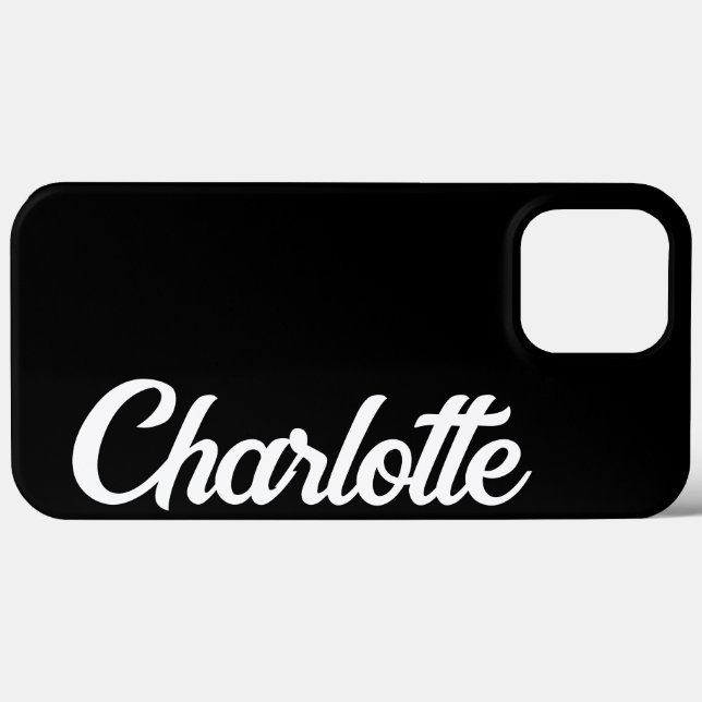 Coques Case-Mate iPhone Personnalisé Classique Élégant Monogramme Noir iPh (Verso (horizontal))
