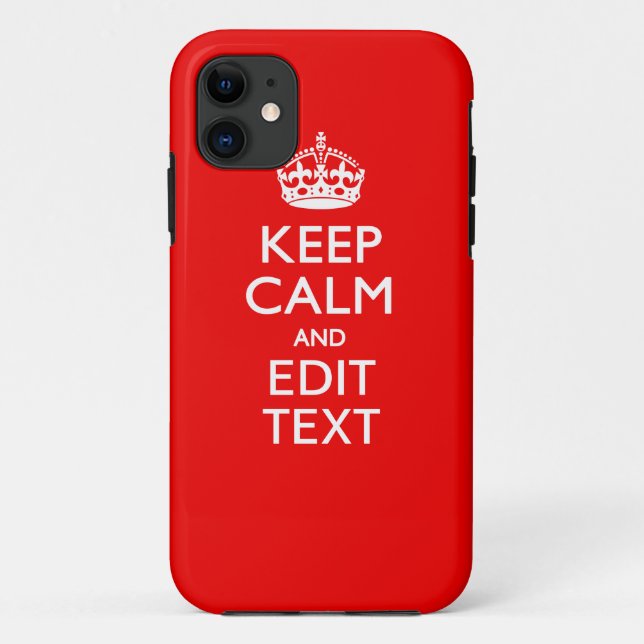 Coques Case-Mate iPhone Personnalisé Conserver Le Calme Et Modifier Le Tex (Dos)