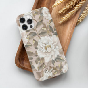 Coque iPhone 16 Pro Personnalisé Élégant Chic Big Camellia Flower Pink