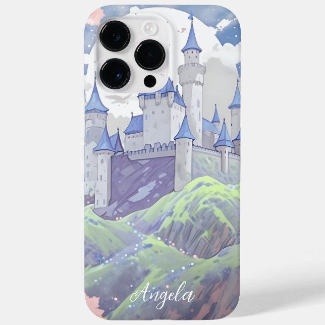Coques Case-Mate iPhone Personnalisé Fairytale Castle Pastel Aquarelle (Verso)