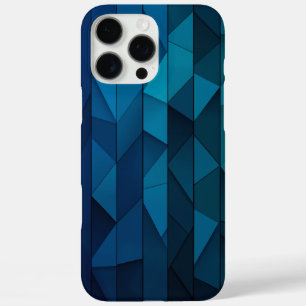 Coque iPhone 16 Pro Max Personnalisé Géométrique Bleu et Motif Turquoise