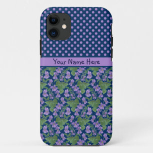 Coque iPhone 11 Personnalisé iPhone 5/5 s Coque, violets et Pois