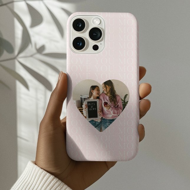 Coques Case-Mate iPhone Personnalisé Je t'aime Maman Coeur Photo (Créateur téléchargé)