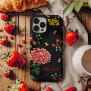 Coque iPhone 16 Pro Personnalisé Joli Couleur Fleurs Jardin Dessin Mai