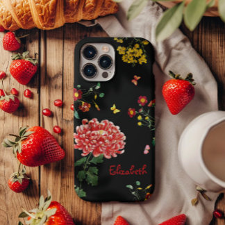 Coque iPhone 16 Pro Personnalisé Joli Couleur Fleurs Jardin Dessin Mai